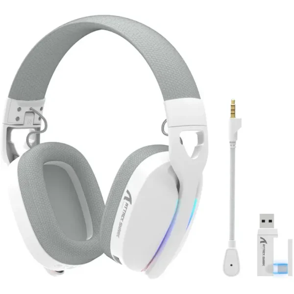 ATTACK SHARK L90 Foldable RGB Ultra-Light Tri-Mode Gaming Headset - White