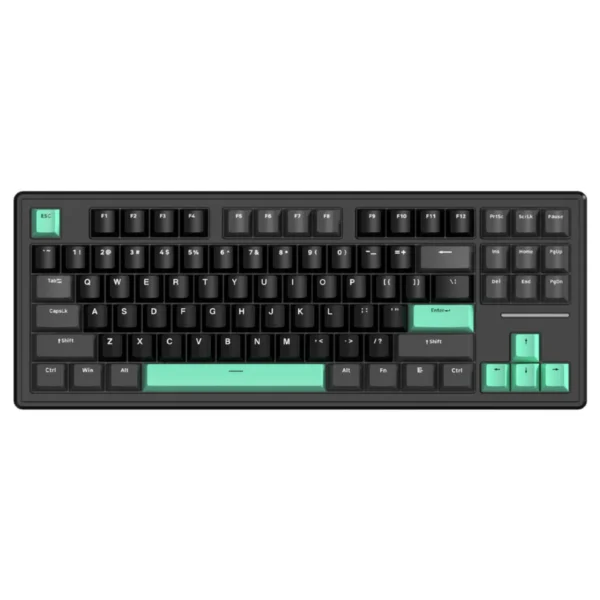 ATTACK SHARK M87 Wireless Mechanical Keyboard, 75% Layout, 86 Keys, Hot-swappable, Customized White Linear Switches - Black Green