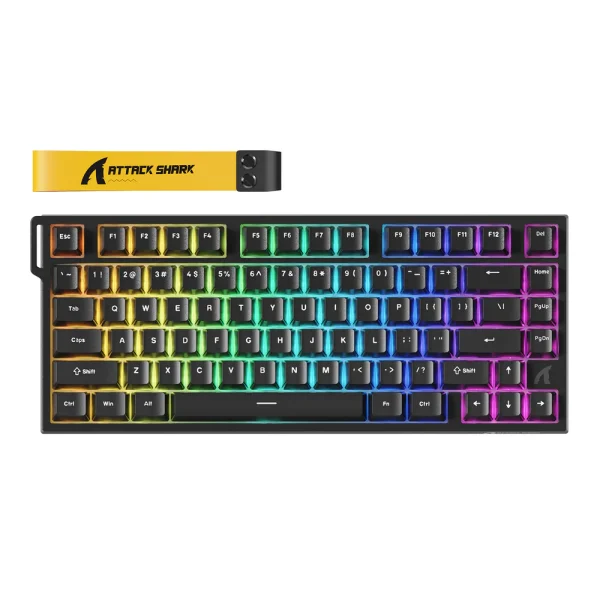 ATTACK SHARK R82 HE Rapid Trigger 8K Wired Mechanical Keyboard, Magnetic Switch with 0.005MM RT - Black