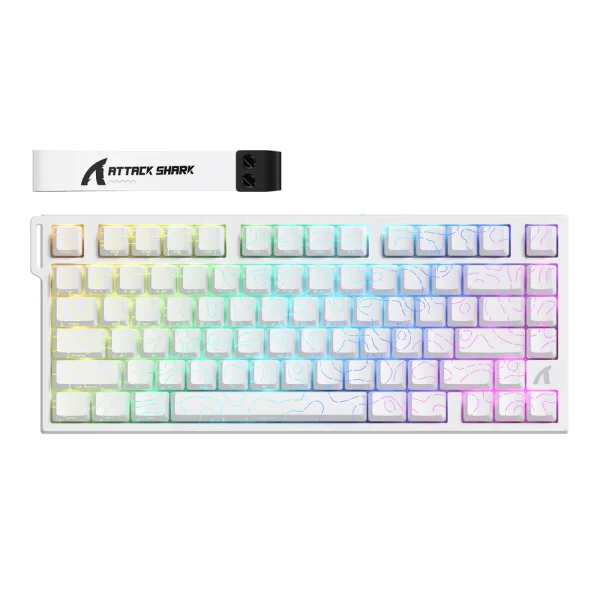 ATTACK SHARK R82 HE Rapid Trigger 8K Wired Mechanical Keyboard, Magnetic Switch with 0.005MM RT - White Contours
