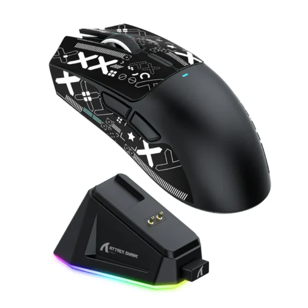 ATTACK SHARK X11 Wireless Gaming Mouse with Charging Dock - Black