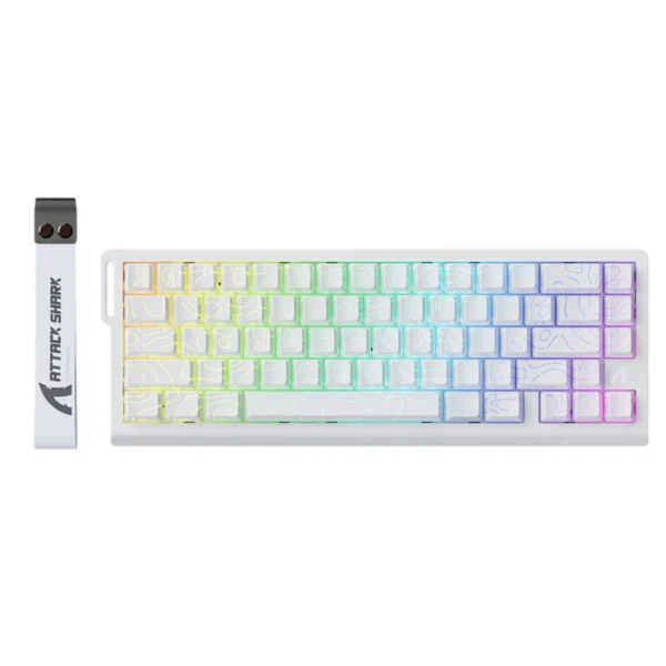 ATTACK SHARK X68 HE 60% Wired Gaming Keyboard Rapid Trigger - White Contours