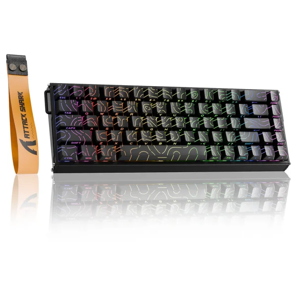 ATTACK SHARK X68MAX HE Rapid Trigger Aluminum Wired Keyboard Magnetic Switch - Black Contours