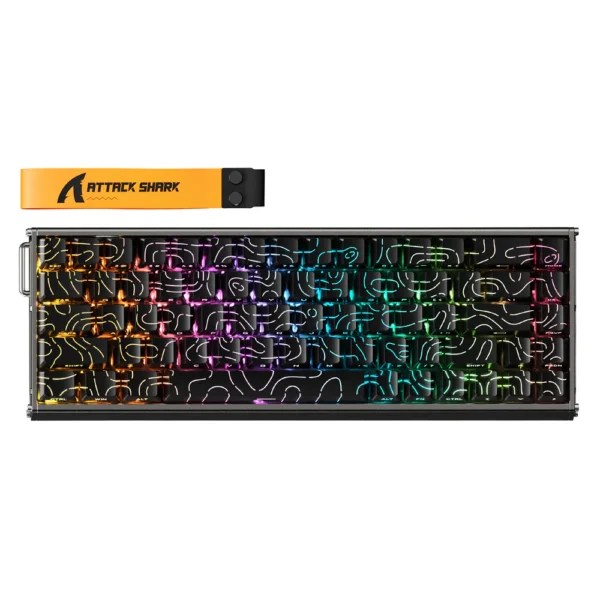 ATTACK SHARK X68MAX HE Rapid Trigger Aluminum Wired Keyboard Magnetic Switch - Black Contours