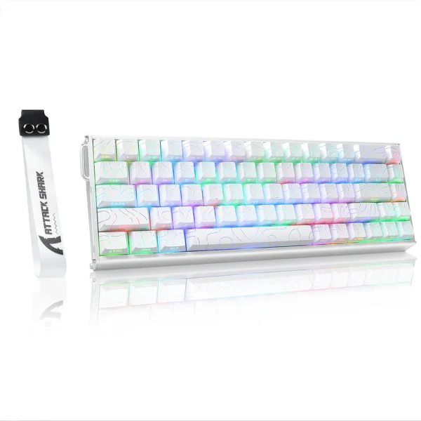 ATTACK SHARK X68MAX HE Rapid Trigger Aluminum Wired Keyboard Magnetic Switch - White Contours