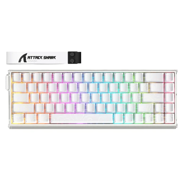 ATTACK SHARK X68MAX HE Rapid Trigger Aluminum Wired Keyboard Magnetic Switch - White Contours