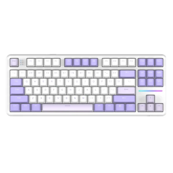 ATTACK SHARK X87 Tri-mode Gasket Mechanical Keyboard, 4000mAh Big Battery & Smart Power Saving, Hot-swappable, Customized Linear Blueberry Switch - Twilight Purple