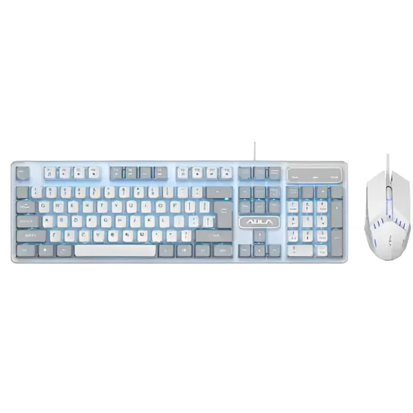 AULA F3061 Membrane Gaming Keyboard & Mouse Combo - White
