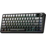 AULA F75 MAX Wireless Mechanical Keyboard, TFT Screen and Knob, 75% Gasket Hot Swappable Custom Keyboard - Black - LEOBOG Reaper Switch