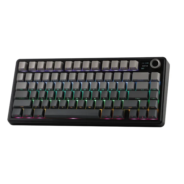 AULA F75 MAX Wireless Mechanical Keyboard, TFT Screen and Knob, 75% Gasket Hot Swappable Custom Keyboard - Black - LEOBOG Reaper Switch