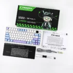 AULA F75 MAX Wireless Mechanical Keyboard, TFT Screen and Knob, 75% Gasket Hot Swappable Custom Keyboard - White Blue - LEOBOG Reaper Switch - Image 7