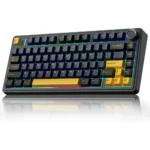 AULA F75 Wireless Mechanical Keyboard, 75% Gasket Hot Swappable Custom Keyboard - Thunder Black - LEOBOG Reaper Switch