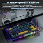 AULA F75 Wireless Mechanical Keyboard, 75% Gasket Hot Swappable Custom Keyboard - Thunder Black - LEOBOG Reaper Switch - Image 4