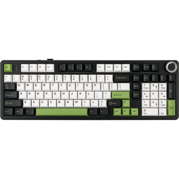 AULA F99 Pro Wireless Mechanical Keyboard, 96% Gasket Hot Swappable Custom Keyboard - Black Green - LEOBOG Greywood V3 Switch