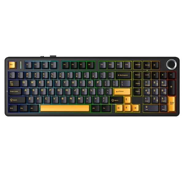AULA F99 Pro Wireless Mechanical Keyboard, 96% Gasket Hot Swappable Custom Keyboard - Thunder Black - Star Vector Switch