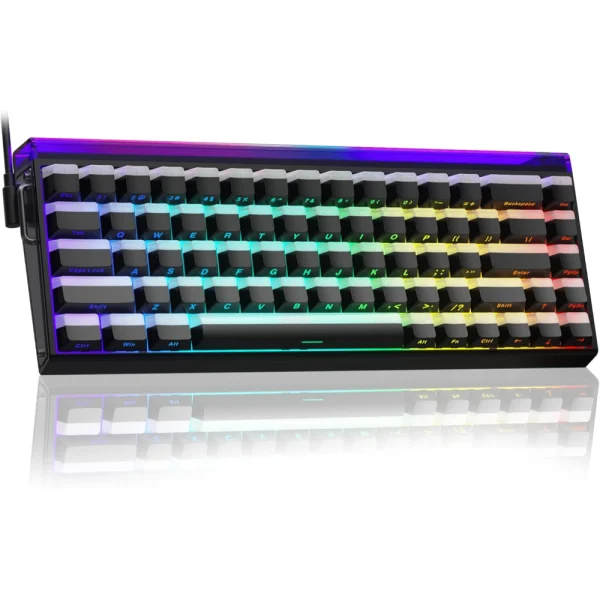 AULA HERO 68 HE Wired Mechanical Keyboard, 8K Polling Rate/128k Scanning Rate, 68% Gasket Hall Effect Hot Swappable Custom Keyboard - Black Lighthouse - Jade King Switch