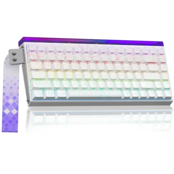 AULA HERO 84 HE Wired Mechanical Keyboard, 8K Polling Rate/128k Scanning Rate, 75% Gasket Hall Effect Hot Swappable Custom Keyboard - White Contour - Black Emperor Switch