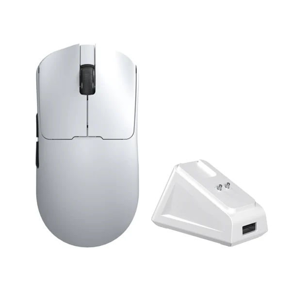 AULA SC380Pro Tri-mode Lightweight Gaming Mouse, 33g, 12000 DPI, PAW3311 Sensor w/ Charging Dock - White