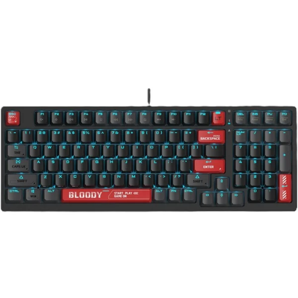 Bloody AT98 ALPHA OPTICAL Mechanical Gaming Keyboard - Red Switches - Black