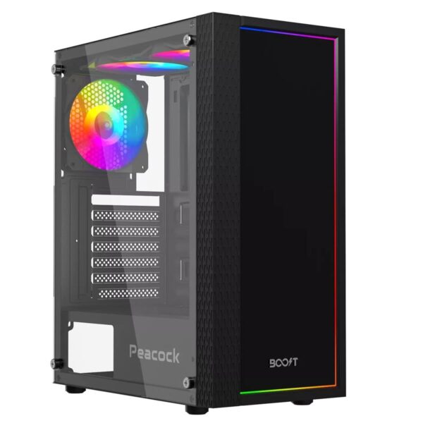 Boost Peacock Mid-Tower ATX Case - Black