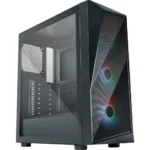 Cooler Master CMP 520 ARGB ATX Mid-Tower PC Case, Asymmetrical Crystal Front Panel Design, Mesh Front Panel, Tempered Glass Panel, CF120P + Dual CF120S 120mm PWM Customizable ARGB Fans
