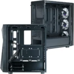 Cooler Master CMP 520 ARGB ATX Mid-Tower PC Case, Asymmetrical Crystal Front Panel Design, Mesh Front Panel, Tempered Glass Panel, CF120P + Dual CF120S 120mm PWM Customizable ARGB Fans - Image 5
