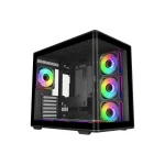 Cooler Master Elite 600 Panoramic ATX Mid Tower Case, Pre-installed 4x ARGB Fans - Black