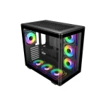 Cooler Master Elite 600 Panoramic ATX Mid Tower Case, Pre-installed 4x ARGB Fans - Black - Image 2