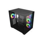 Cooler Master Elite 681 Panoramic ATX Mid Tower Case, Pre-installed 4x ARGB Fans - Black - Image 3
