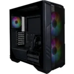Cooler Master HAF 500 Mid-Tower PC Case, 2x 200mm Pre-Installed ARGB Fans for High-Volume Airflow, Rotatable 120mm GPU Fan, Versatile Cooling Options, Tempered Glass Side Panel, Removeable Top