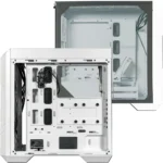 Cooler Master HAF 500 Mid-Tower PC Case, 2x 200mm Pre-Installed ARGB Fans for High-Volume Airflow, Rotatable 120mm GPU Fan, Versatile Cooling Options, Tempered Glass Side Panel, Removeable Top - White - Image 2