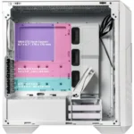 Cooler Master HAF 500 Mid-Tower PC Case, 2x 200mm Pre-Installed ARGB Fans for High-Volume Airflow, Rotatable 120mm GPU Fan, Versatile Cooling Options, Tempered Glass Side Panel, Removeable Top - White - Image 5