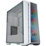 Cooler Master MasterBox 520 Mesh White Airflow ATX Mid-Tower, Mesh Front Panel, Tempered Glass Panel, E-ATX up to 10.7in, Gen2 Type-C, Three CF120 120mm PWM Customizable ARGB Fan