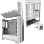 Cooler Master MasterBox 520 Mesh White Airflow ATX Mid-Tower, Mesh Front Panel, Tempered Glass Panel, E-ATX up to 10.7in, Gen2 Type-C, Three CF120 120mm PWM Customizable ARGB Fan - Image 3