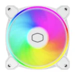 Cooler Master MasterFan MF120 Halo² MFL-B2DW-213P2-R2 3-in-1 PC Case Fan White, Liquid Cooler, Air Cooler Fan, Dual Loop Gen 2 ARGB LEDs Rings, Dynamic PWM 120mm 2,050 RPM, Air Balance Blades, Hybrid Frame - Image 2