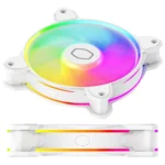Cooler Master MasterFan MF120 Halo² MFL-B2DW-213P2-R2 3-in-1 PC Case Fan White, Liquid Cooler, Air Cooler Fan, Dual Loop Gen 2 ARGB LEDs Rings, Dynamic PWM 120mm 2,050 RPM, Air Balance Blades, Hybrid Frame - Image 3