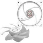 Cooler Master MasterFan MF120 Halo² MFL-B2DW-213P2-R2 3-in-1 PC Case Fan White, Liquid Cooler, Air Cooler Fan, Dual Loop Gen 2 ARGB LEDs Rings, Dynamic PWM 120mm 2,050 RPM, Air Balance Blades, Hybrid Frame - Image 4