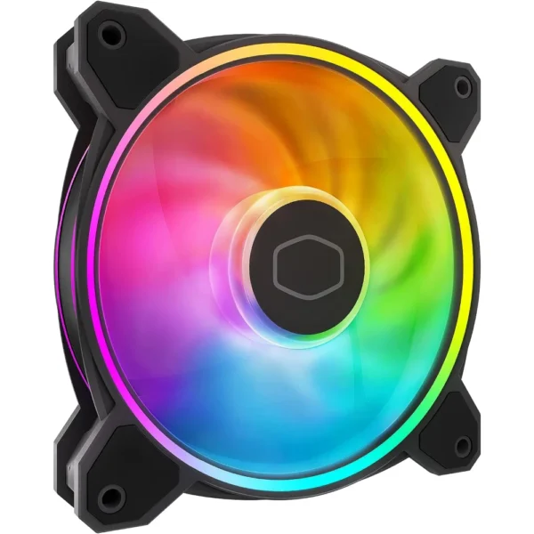Cooler Master MasterFan MF120 Halo² Fan, Duo-Ring ARGB Gen 2 LED Rings, 120mm 2050rpm Dynamic PWM, Enlarged Fan Blades, Hybrid Frame for PC Case, Liquid and Air Cooler