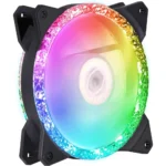 Cooler Master MasterFan MF120 Prismatic - Case Fan, 120 mm, MFY-B2DN-20NPA-R1, Triple Ring Addressable RGB Lighting, Cristal Effect, Silent Cooling - Full Compatibility
