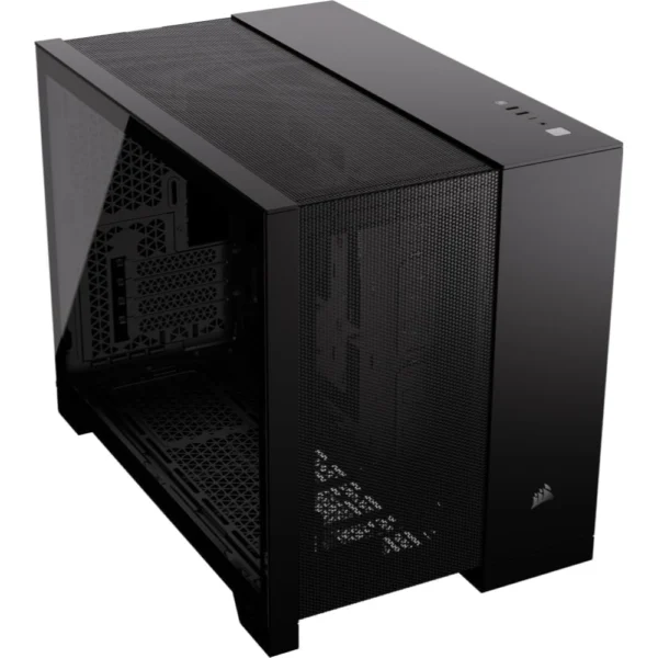 CORSAIR 2500D AIRFLOW Small-Tower mATX Dual Chamber PC Case – Tempered Glass – Reverse Connection Motherboard Compatible – Black