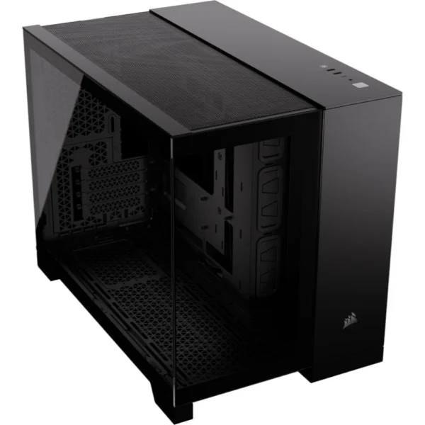 CORSAIR 2500X Small-Tower mATX Dual Chamber PC Case – Panoramic Tempered Glass – Reverse Connection Motherboard Compatible – Black