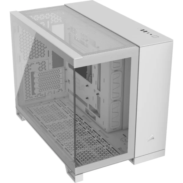 CORSAIR 2500X Small-Tower mATX Dual Chamber PC Case – Panoramic Tempered Glass – Reverse Connection Motherboard Compatible – White