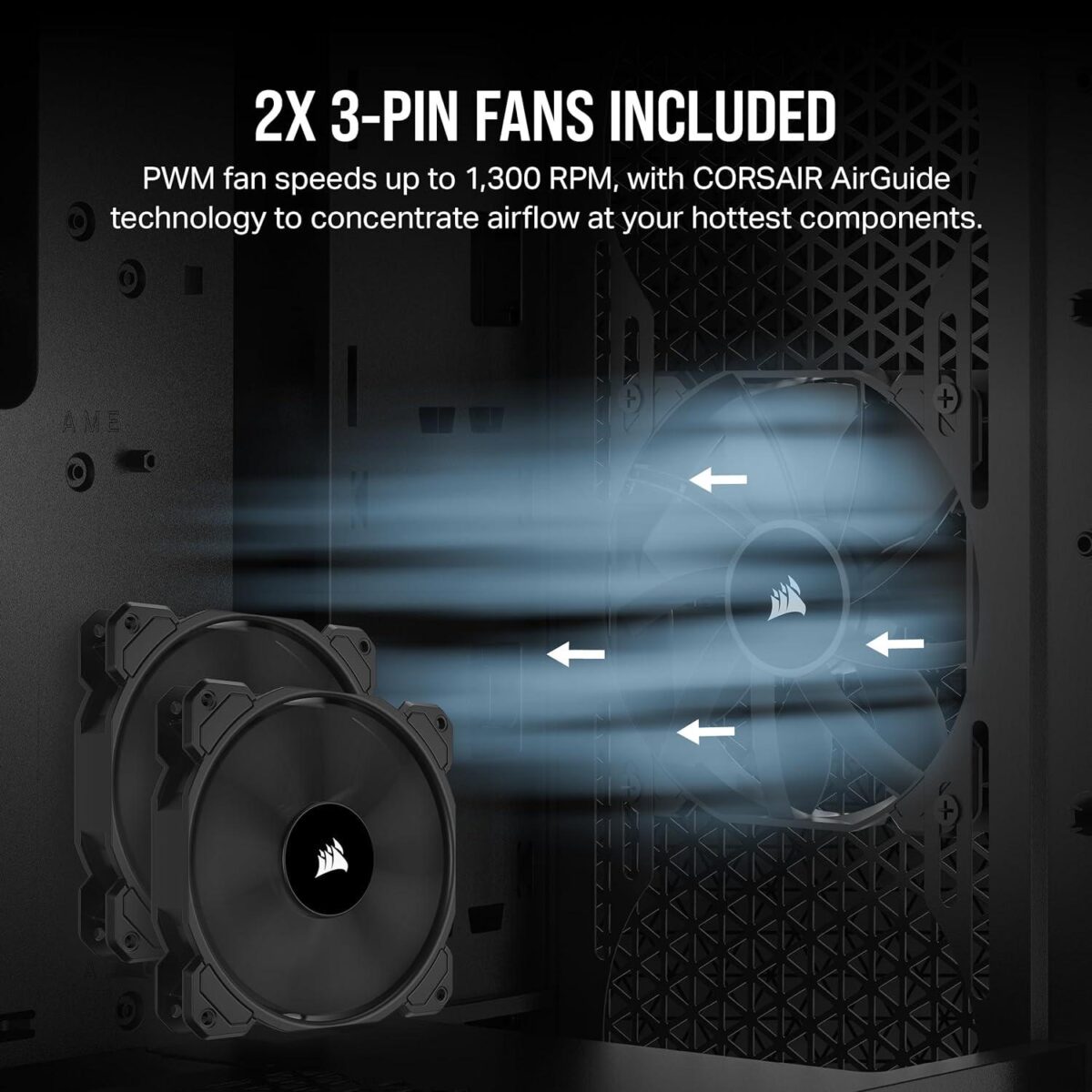 Corsair 3000D Airflow Mid-Tower PC Case – 2x Fans - Image 3