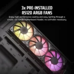CORSAIR 3500X ARGB Mid-Tower ATX PC Case – Panoramic Tempered Glass – Reverse Connection Motherboard Compatible – 3X CORSAIR RS120 ARGB Fans Pre-Installed- Black - Image 3