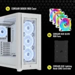Corsair iCUE 5000X RGB QL Edition Mid-Tower ATX Case — True White - Image 4