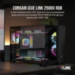 CORSAIR iCUE LINK 2500X RGB Small-Tower mATX Dual Chamber PC Case - 2x CORSAIR RX120 RGB Fans Pre-Installed – Black - Image 3