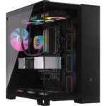 CORSAIR iCUE LINK 6500X RGB Mid-Tower ATX Dual Chamber PC Case – Panoramic Tempered Glass - Reverse Connection Motherboard Compatible – 3x CORSAIR RX120 RGB Fans Pre-Installed – Black