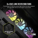 CORSAIR iCUE LINK 6500X RGB Mid-Tower ATX Dual Chamber PC Case – Panoramic Tempered Glass - Reverse Connection Motherboard Compatible – 3x CORSAIR RX120 RGB Fans Pre-Installed – Black - Image 5