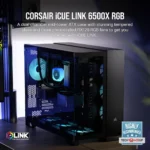 CORSAIR iCUE LINK 6500X RGB Mid-Tower ATX Dual Chamber PC Case – Panoramic Tempered Glass - Reverse Connection Motherboard Compatible – 3x CORSAIR RX120 RGB Fans Pre-Installed – Black - Image 4