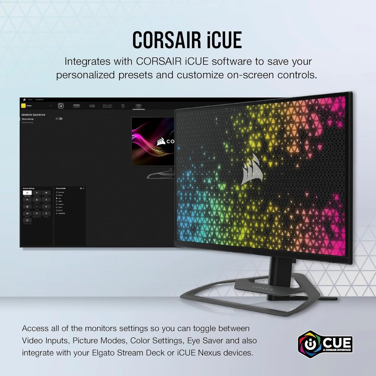 CORSAIR XENEON 32UHD144 32-Inch IPS UHD (3840 x2160), 144Hz Refresh Rate, HDR600 Gaming Monitor - Image 8